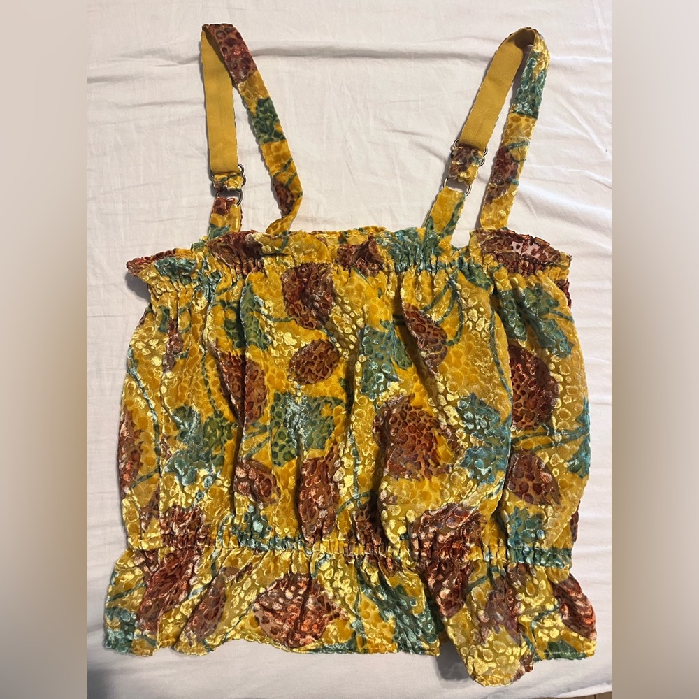 Anthropologie gold crop top